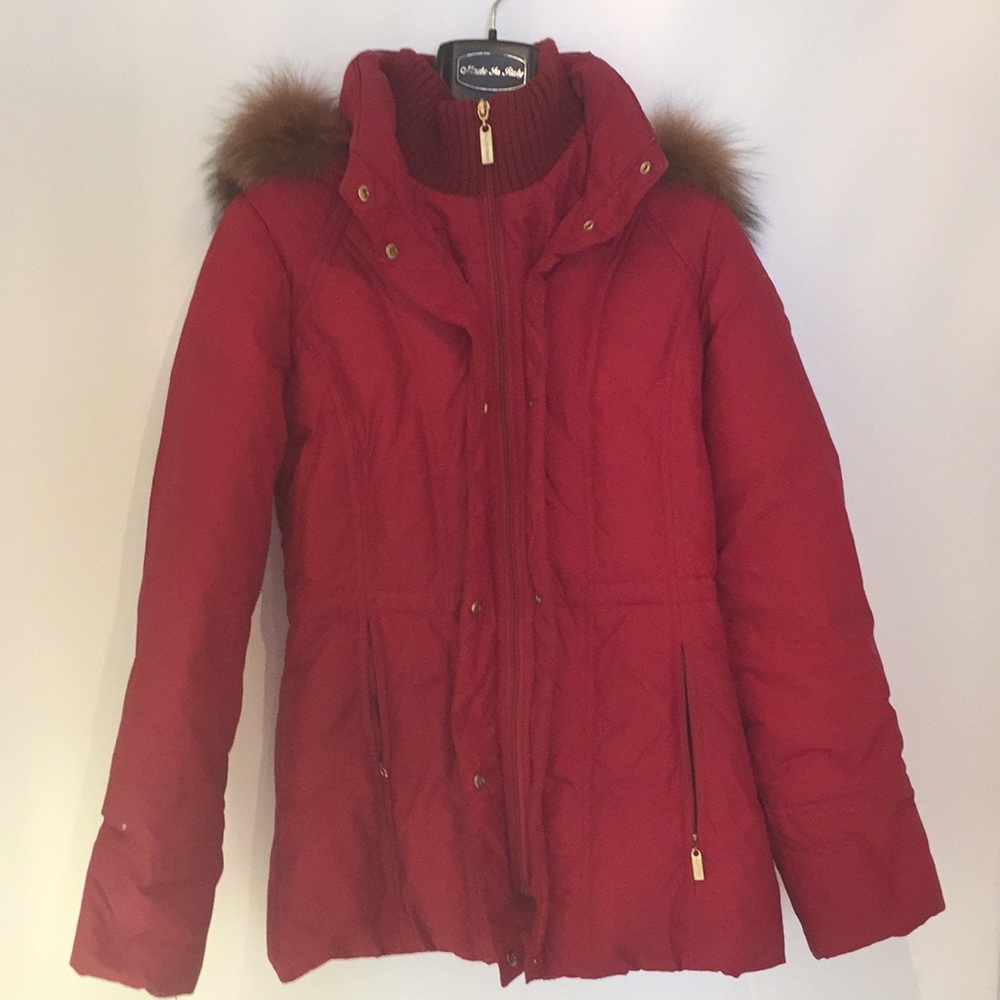 Ellen Tracy XS Down/Feather Coat w/Finland Fox Fur